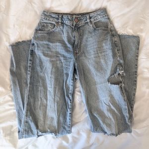 Garage Vintage High-Rise Straight Ripped Jeans, Size 01/25
